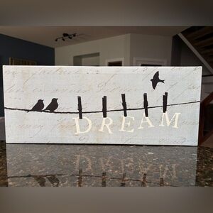 Dream Wall Art Sign in Cream and Black